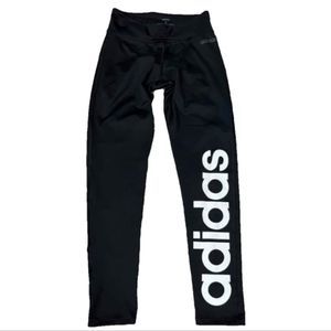 Adidas Climalite Mid Rise Cropped Workout Logo Leggings, Womens Medium Like New